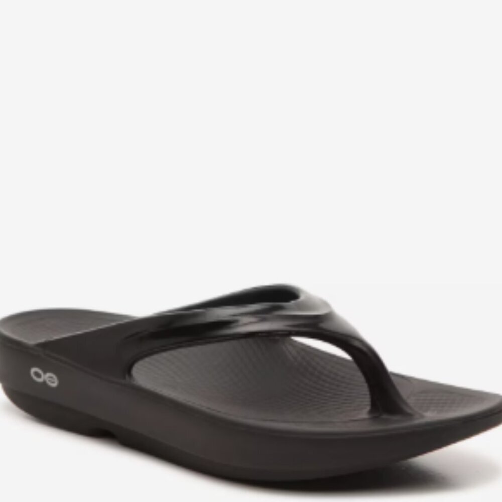 Oofos Sandals, Womens Size 8 39, Recovery Sport Shoes In Black Thong Flip Flop